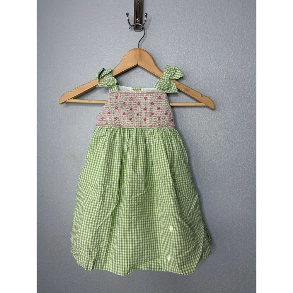 GYMBOREE 18-24 months Girls Gingham Church Easter Spring Dress w/matching Cover